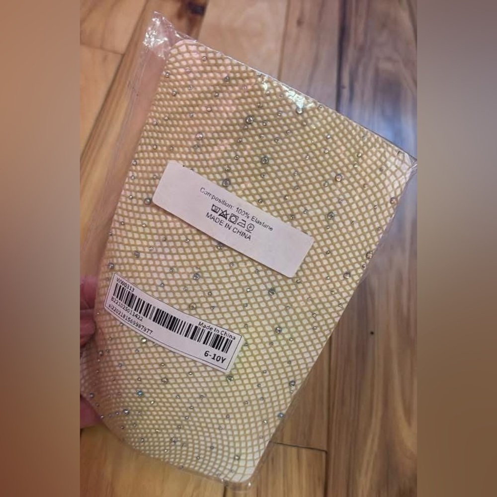 Nude Fishnet tights with Rhinestones